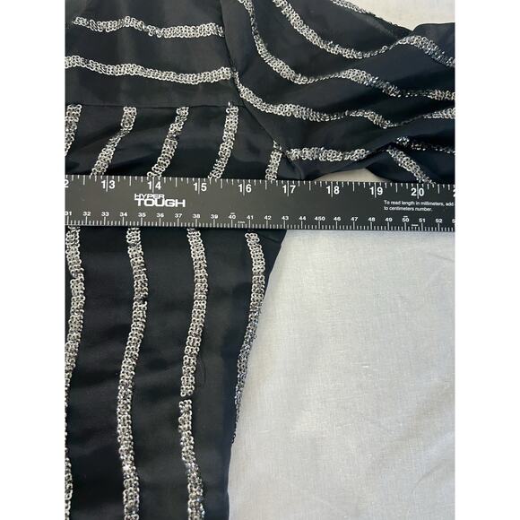 Castle Core Fairy Goth Bell Sl Abercrombie &‎ Finch Black & sequin romper Sz 00 - Picture 6 of 10